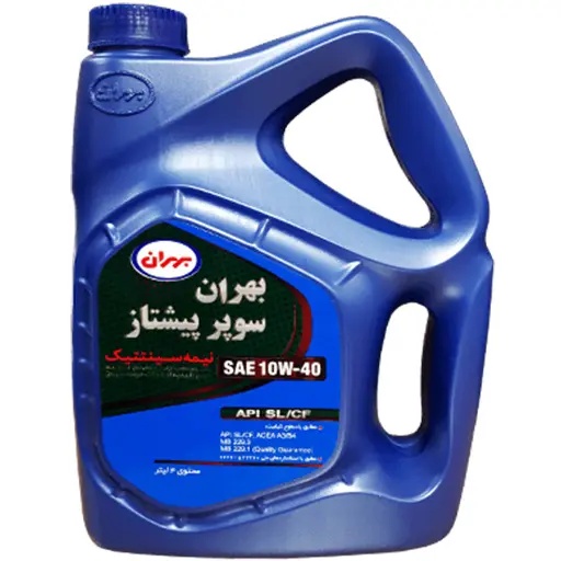 روغن موتور بهران سوپر پیشتاز 10w40 sl/cf نیمه سنتتیک چهار لیتری