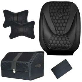 روکش صندلی پژو206 سوشیانت چرم مدل انزو مشکی 4 تیکه - تصویر 2